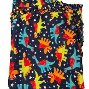 Kids Blanket- Dinosaur Superhero - Flannel Soft 58x 80 Hand Tie Blanket Homemade